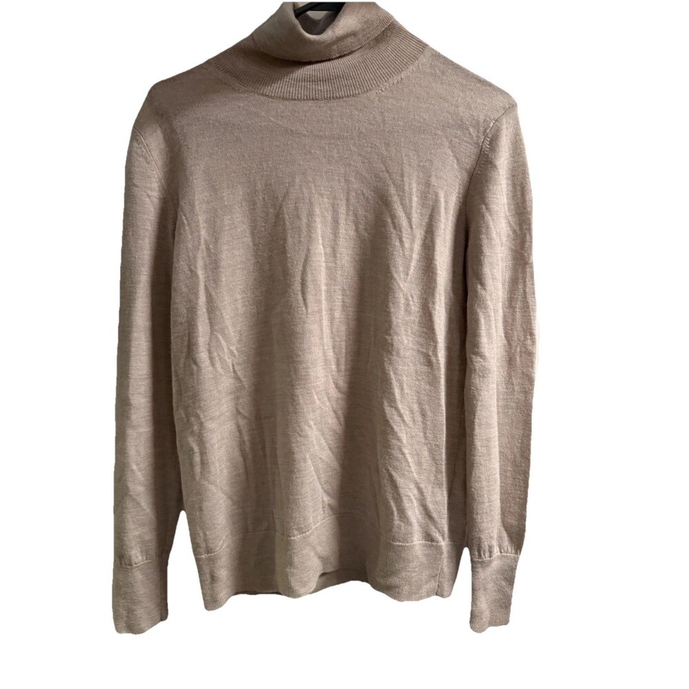Banana Republic 100% Merino Wool Turtleneck Sweater Beige Size Small